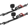 SpeedStrap 1&#8243; x 15&#8242; Ratchet Tie Down w/ Snap &#8216;S&#8217; Hooks and Soft Tie (2 Pack)